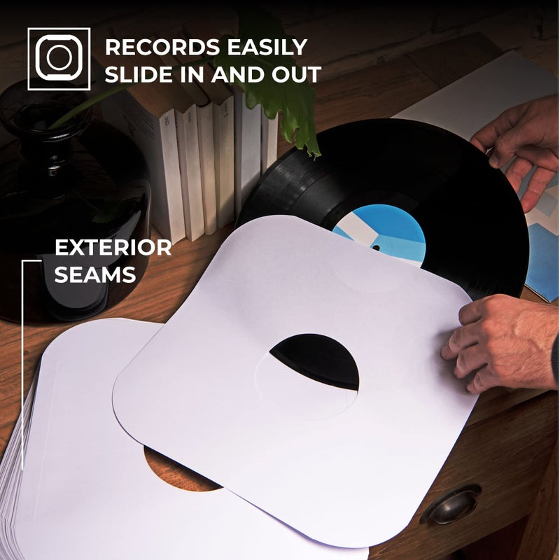 Big Fudge 12" Vinyl Record Sleeves - Inner Sleeves 50 Pack - Heavyweight Acid Free Paper Vinyl Covers - Accessories Protect LP Albums from Dust, Dirt & Scratches - Image 3